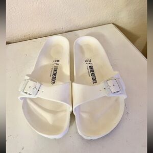 White Birkenstock Eva Madrid Rubber Slides Sz 7 EU 37